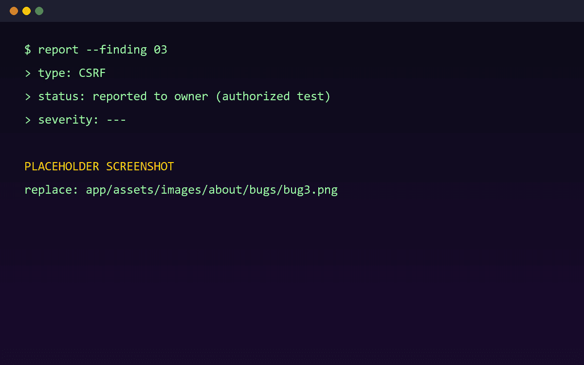 CSRF — reported to the owner