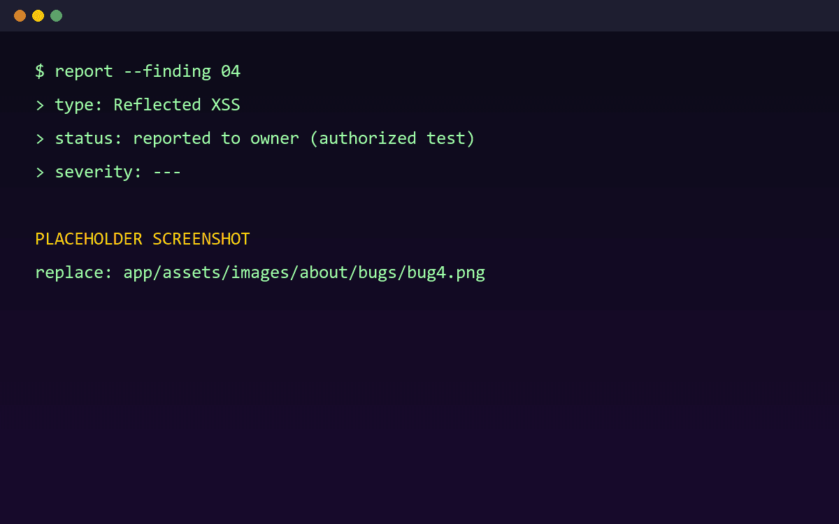 Reflected XSS — reported to the owner